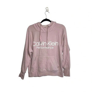 Calvin Klein Performance Light Pink Logo Hooded Sweatshirt Small Women’s